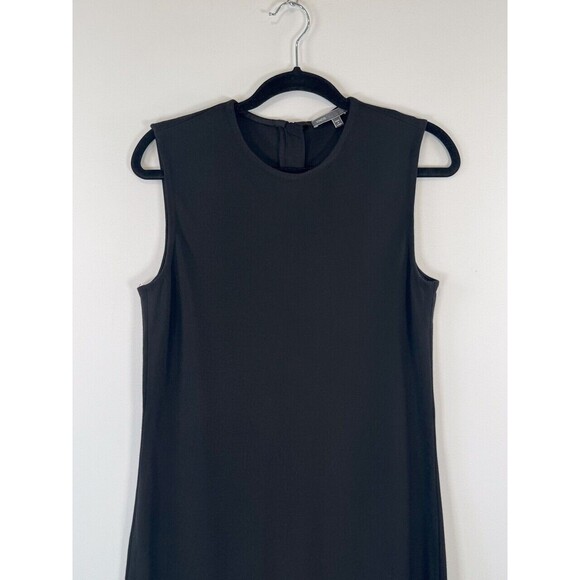 Vince Womens Dress Black Sheath Midi Sleeveless Knit Zip Back Stretch Large - Picture 6 of 10